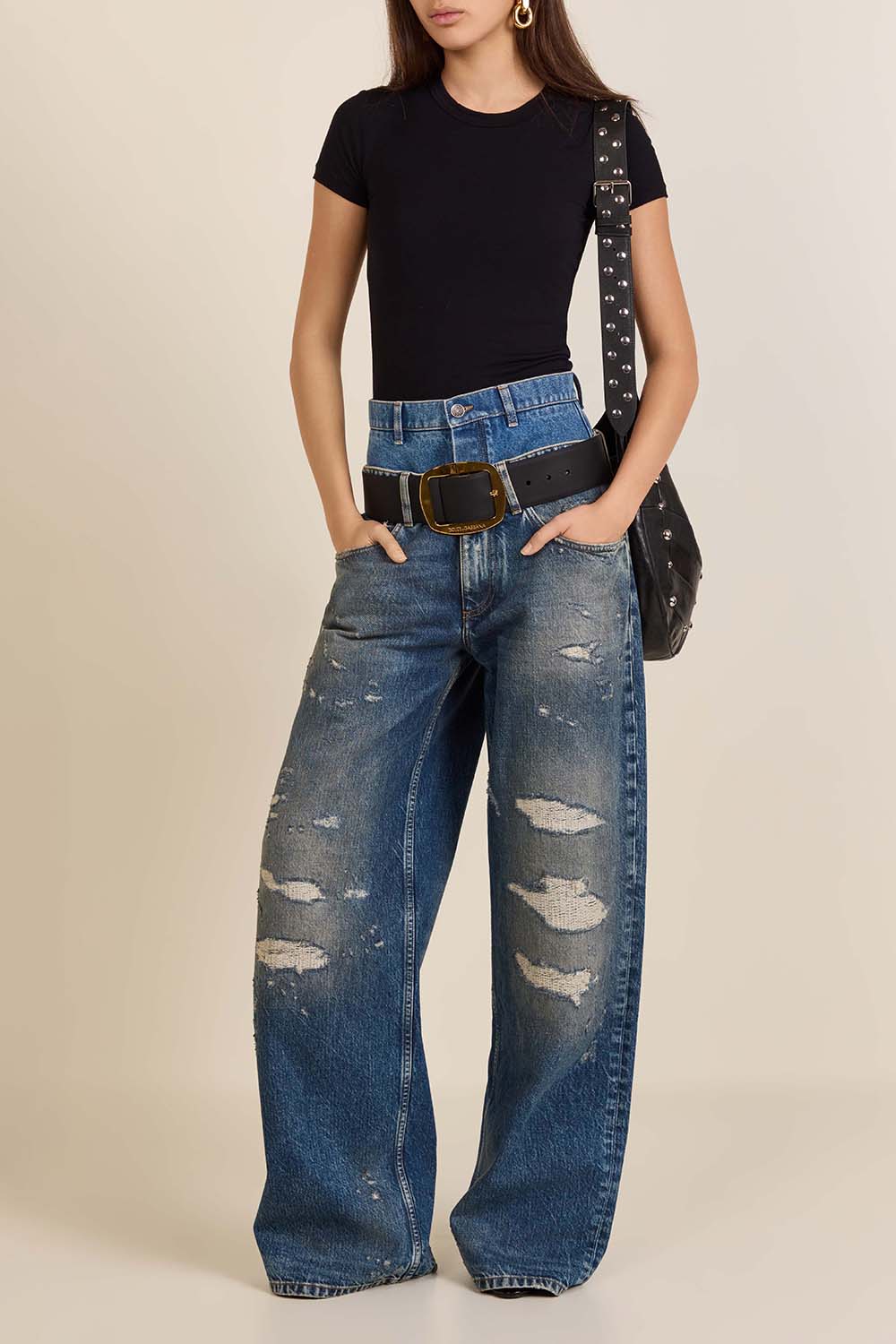 מכנסי ג'ינס במראה שכבות